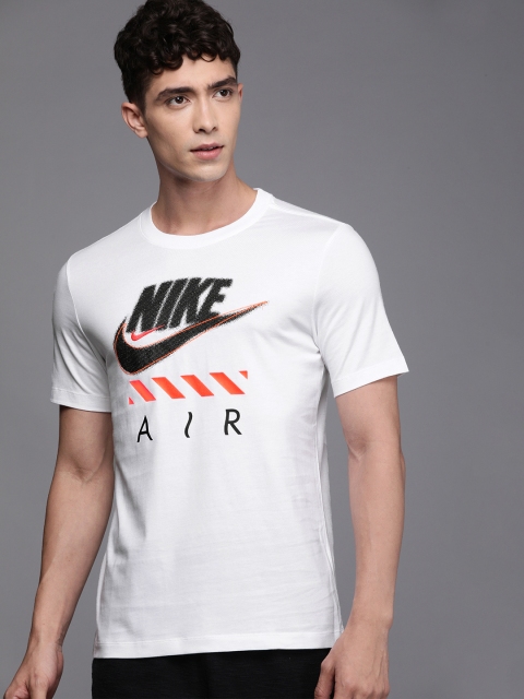 

Nike Men White Printed Standard Fit Round Neck Pure Cotton T-shirt