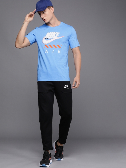 

Nike Men Blue Printed FTWR 2 NIKE AIR F Pure Cotton Sports Pure Cotton T-shirt