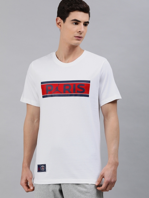 

Nike Men White Printed Round Neck T-shirt