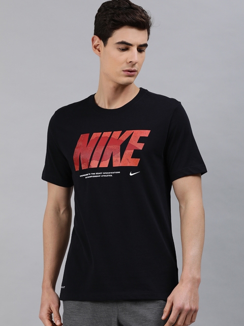 

Nike Men Black Printed DF TEE SSNL GFX Dri Fit Standard Fit Round Neck T-shirt