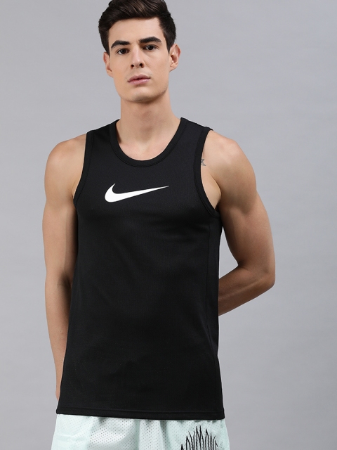 

Nike Men Black Brand Logo Printed T-shirt