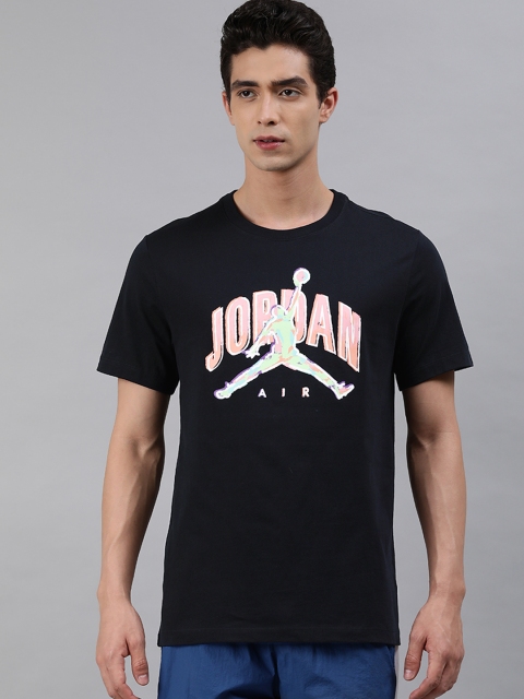 

Nike Men Black Printed Round Neck M J BRAND JDN AIR SS CREW T-shirt