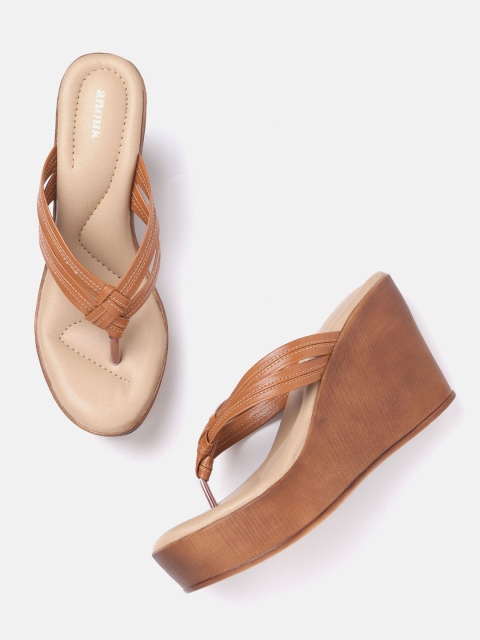 

Anouk Women Brown Solid Wedge Heels