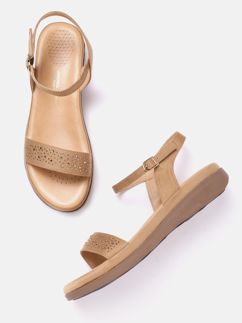 

Anouk Women Beige Embellished Open Toe Flats