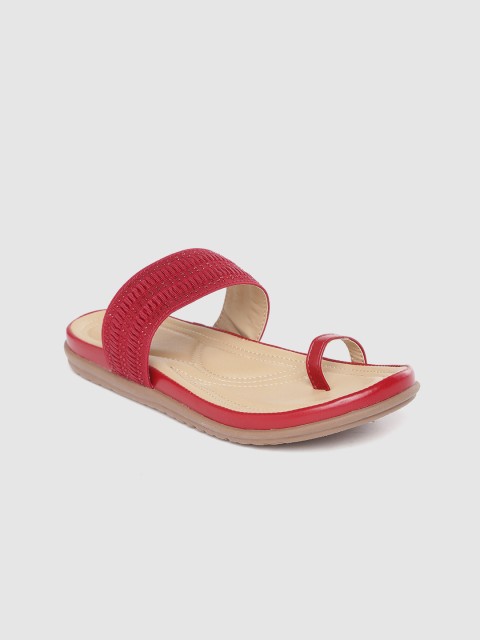 

Anouk Women Maroon Patterned Ethnic One Toe Flats