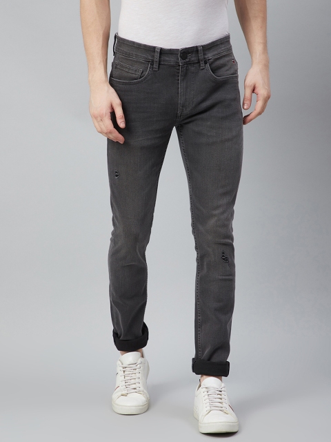 

Louis Philippe Jeans Men Charcoal Grey Slim Fit Low-Rise Light Fade Stretchable Jeans