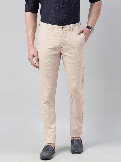 

Louis Philippe Sport Men Khaki Super Slim Fit Checked Regular Trousers