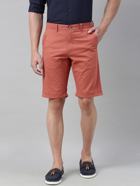 

Louis Philippe Sport Men Rust Brown Solid Slim Fit Regular Shorts