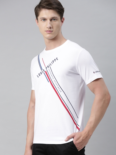 

Louis Philippe Sport Men White Printed Round Neck T-shirt
