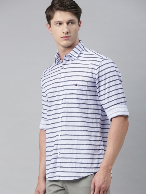 

Louis Philippe Sport Men Blue & Black Slim Fit Striped Casual Shirt