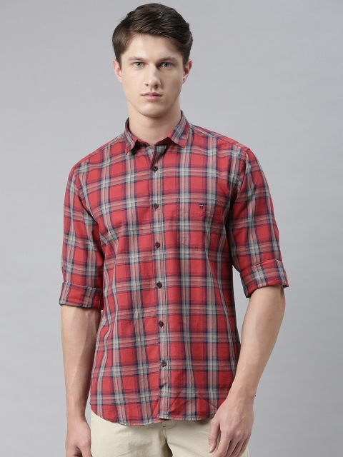 

Louis Philippe Sport Men Red & Grey Slim Fit Checked Casual Shirt