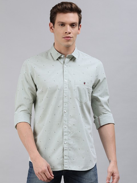 

Louis Philippe Jeans Men Green Slim Fit Printed Casual Shirt