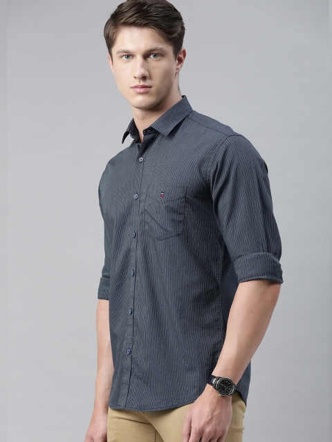

Louis Philippe Sport Men Navy Blue & White Slim Fit Striped Casual Shirt