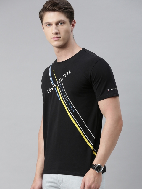 

Louis Philippe Sport Men Black Printed Round Neck T-shirt