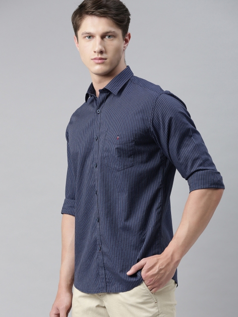 

Louis Philippe Sport Men Navy Blue Slim Fit Striped Casual Shirt