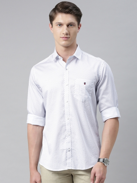 

Louis Philippe Sport Men White & Navy Blue Slim Fit Printed Casual Shirt