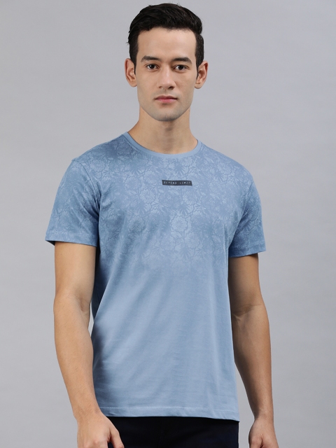 

Louis Philippe Jeans Men Blue Printed Round Neck T-shirt