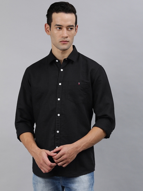 

Louis Philippe Jeans Men Black Slim Fit Solid Casual Shirt
