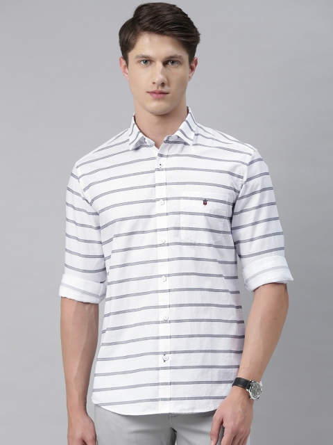 

Louis Philippe Sport Men White & Black Slim Fit Striped Casual Shirt