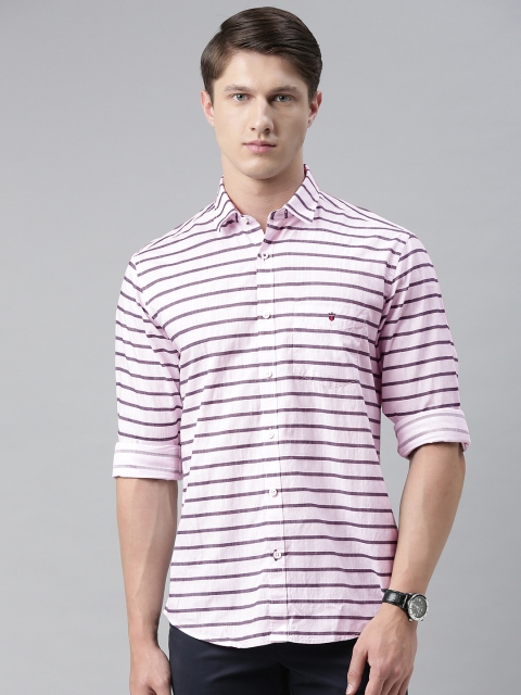 

Louis Philippe Sport Men Pink & Blue Slim Fit Striped Casual Shirt