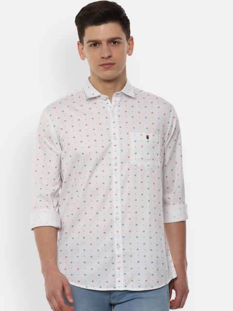 

Louis Philippe Jeans Men White & Red Slim Fit Printed Casual Shirt