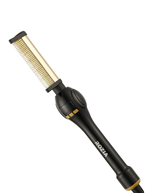 

Rozia Hair Straightener Comb and Hair Iron for Women's Hair and Men's Beard, Black