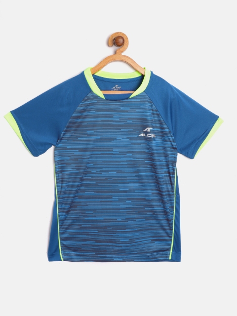 

Alcis Boys Blue Striped Round Neck Antimicrobial Sustainable Sustainable T-shirt