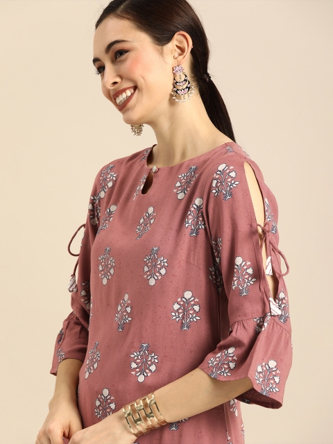 

Anouk Women Pink Printed Kurta with Palazzos