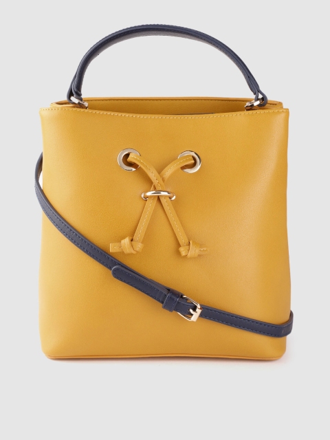 

Marks & Spencer Women Mustard Yellow Solid Handheld Bag