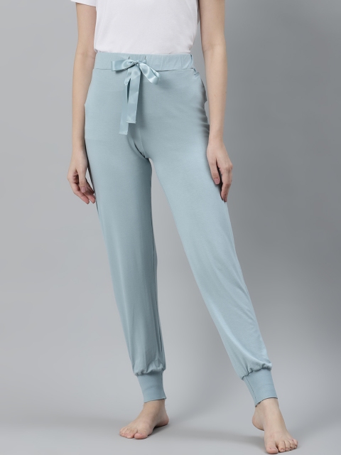 

Marks & Spencer Women Blue Solid Knitted Lounge Pants