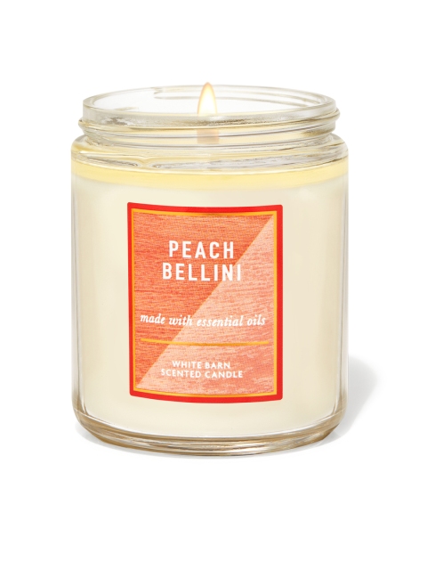 

Bath & Body Works Peach Bellini Single Wick Candle, Orange