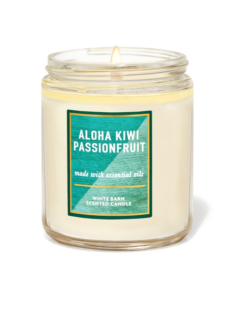 

Bath & Body Works Off-White Aloha Kiwi Passionfruit Single Wick Candle, Green