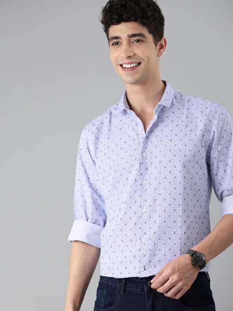 

Mast & Harbour Men White Slim Fit Printed Casual Shirt
