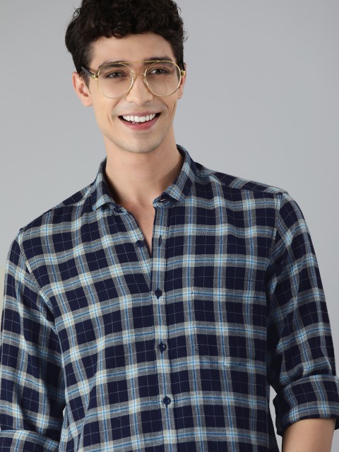 

Mast & Harbour Men Blue & Grey Slim Fit Checked Casual Shirt