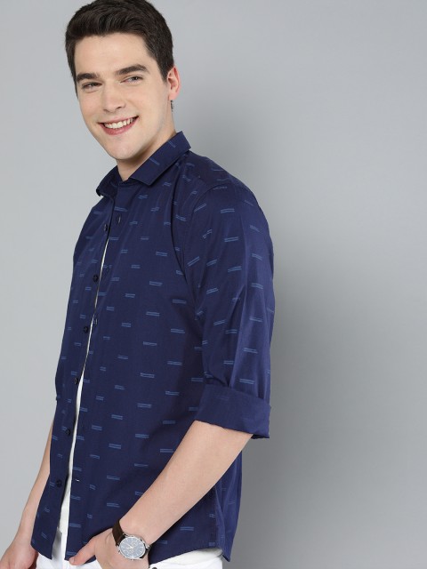 

Mast & Harbour Men Navy Blue Printed Shirt