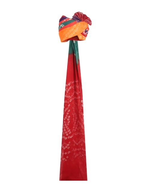 

Tistabene Men Multicoloured Cotton Bandhani Print Panchrangi Pagri, Multi