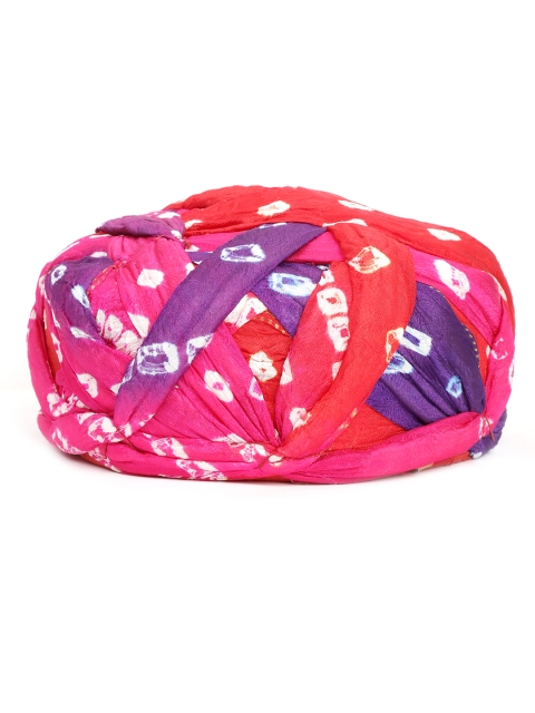 

Tistabene Men Multicoloured Bandhani Print Rajasthani Pagri, Multi
