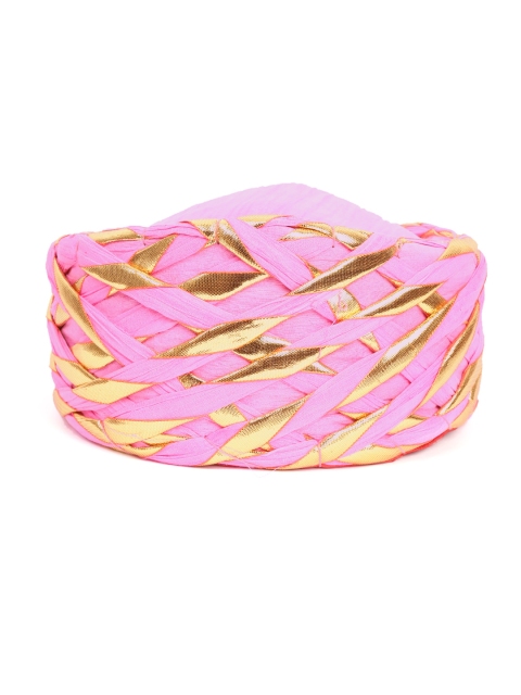 

Tistabene Men Pink & Golden Interwoven Rajasthani Pagri