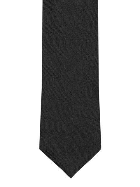 

INVICTUS Men Black Woven Design Skinny Tie