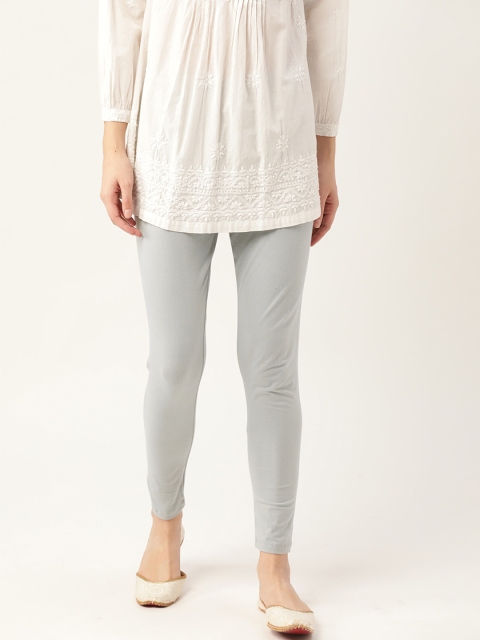 

Anouk Women Grey Solid Ankle-Length Leggings