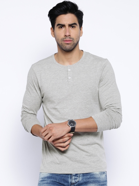 

Premium by Jack & Jones Grey Melange Henley T-shirt