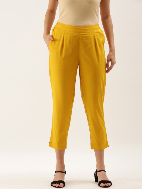 

Anouk Women Yellow Cigarette Trousers