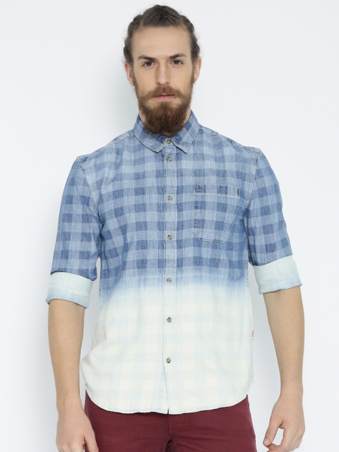

Jack & Jones Men Blue Slim Fit Checked Casual Shirt