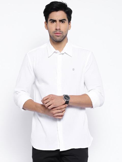 

Core by Jack & Jones Men White Solid Slim Fit Casual Shirt
