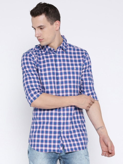 

Premium by Jack & Jones Navy & White Checked Slim Casual Shirt, Navy blue