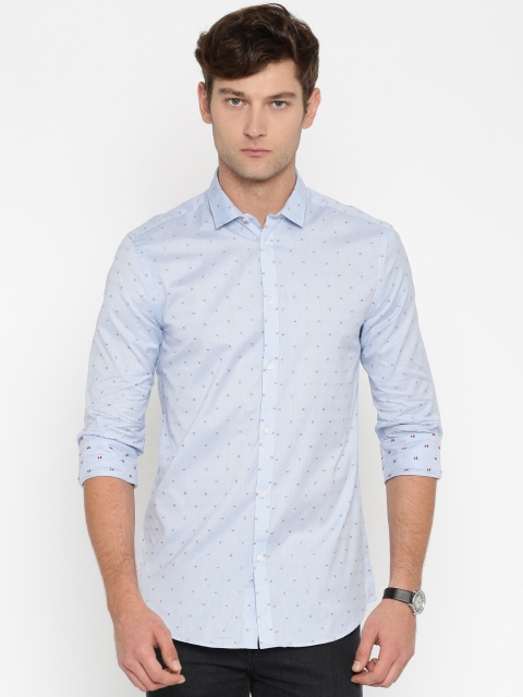 

Jack & Jones Men Blue Slim Fit Self-Design Formal Shirt