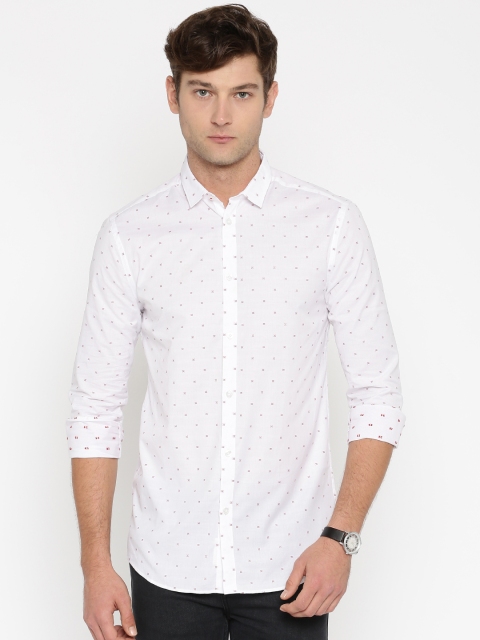 

Jack & Jones Men White Slim Fit Self-Design Formal Shirt