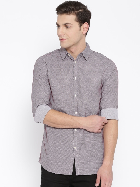 

Jack & Jones Men Red & White Patterned Slim Fit Casual Shirt