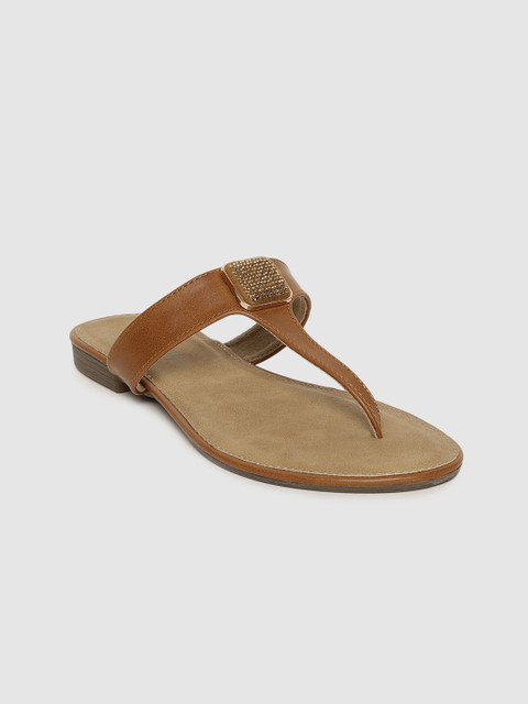

DressBerry Women Brown T-Strap Flats