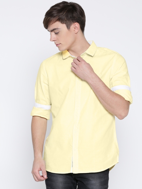 

Being Human Clothing Yellow Slim Fit Casual Shirt